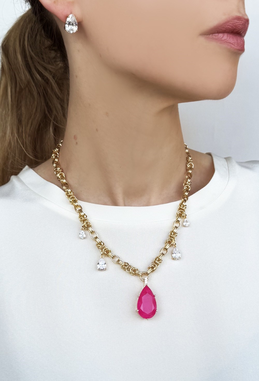 подвеска с кулоном капля - фото 94358