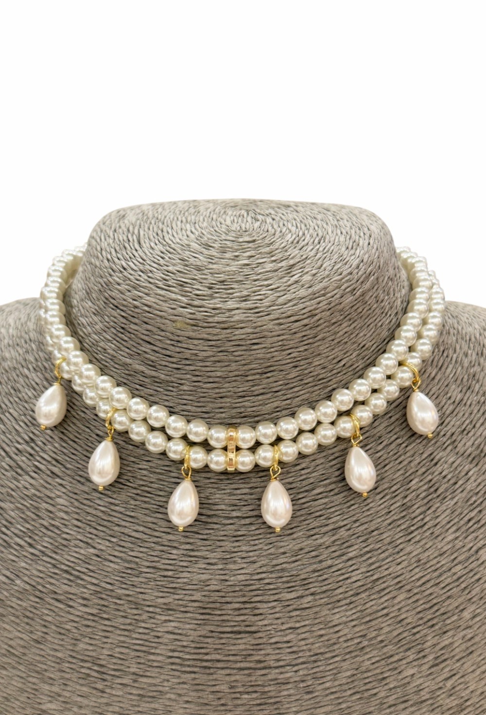 чокер из жемчуга с каплями - фото 94362