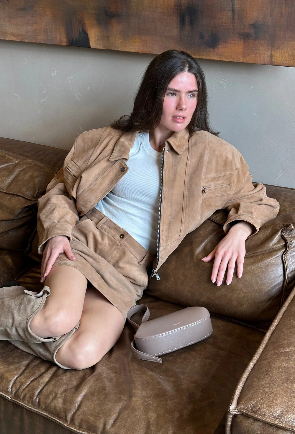 Юбка замшевая - фото 94524