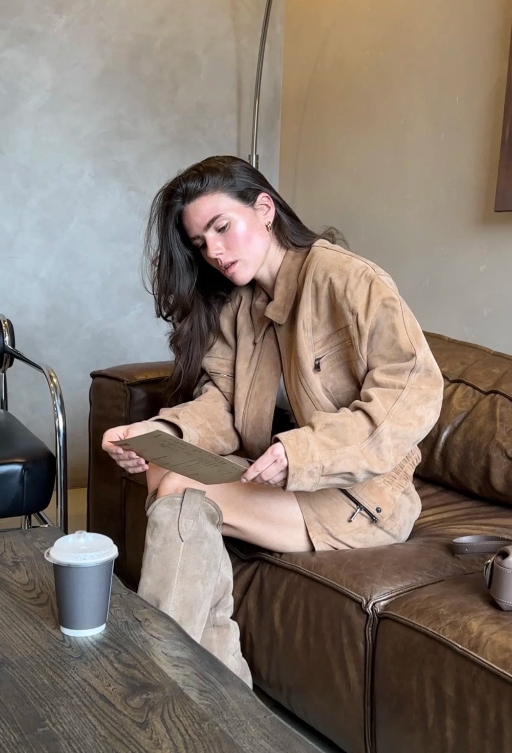 Юбка замшевая - фото 94525