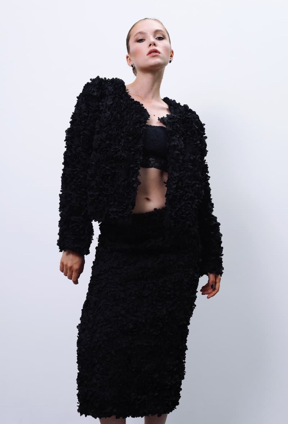 Юбка с цветами миди - фото 96452