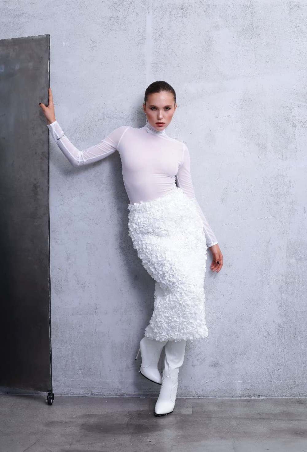 Юбка с цветами миди - фото 96456