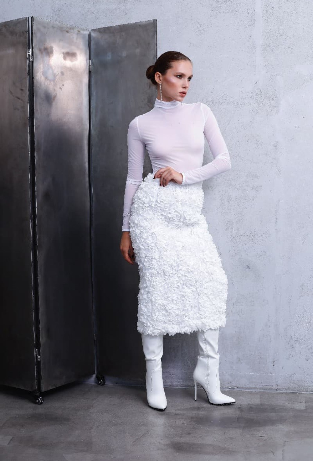 Юбка с цветами миди - фото 96457