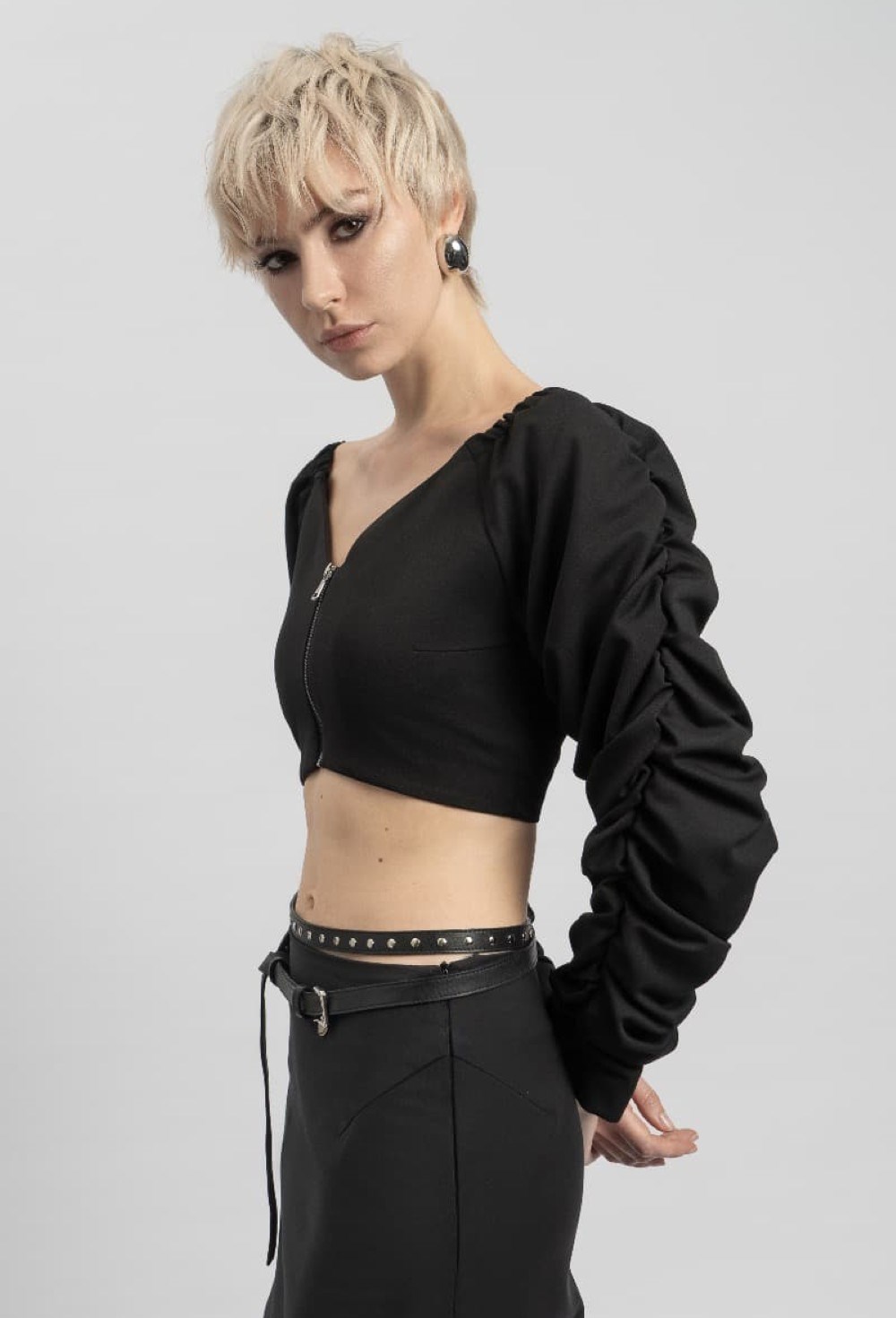 Топ с объемными рукавами - фото 96528