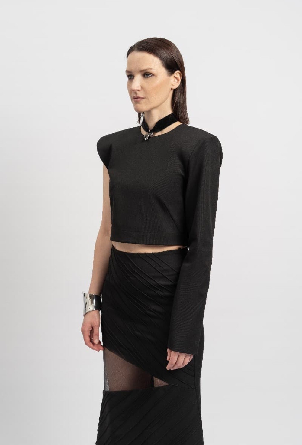 Топ с одним рукавом - фото 96531