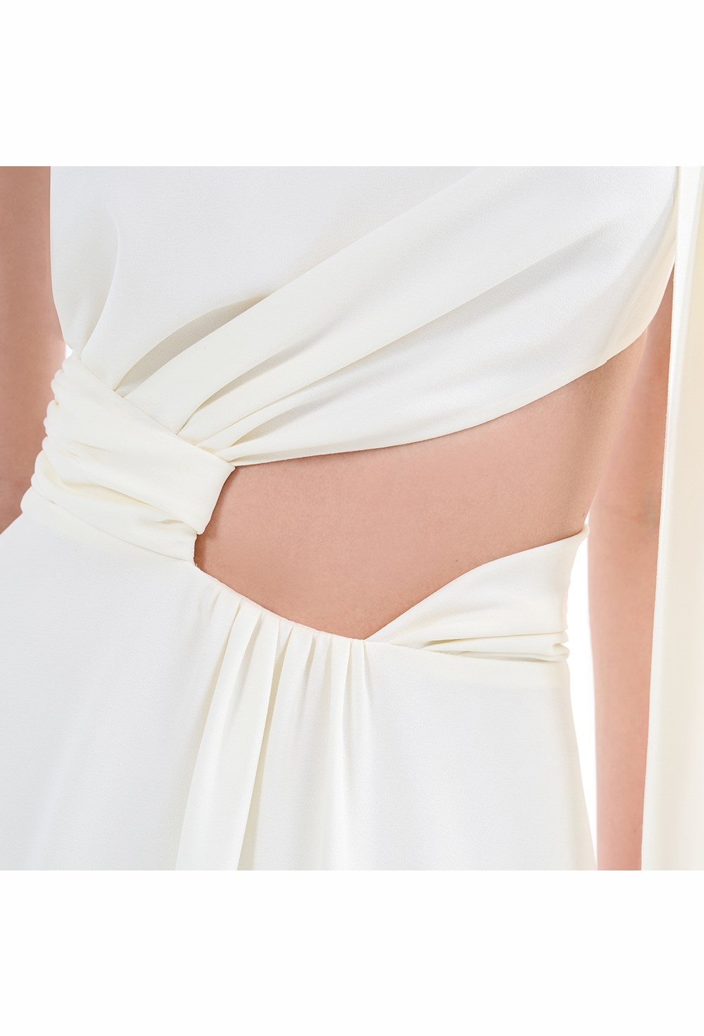 Платье асимметричное с шарфом - фото 96629