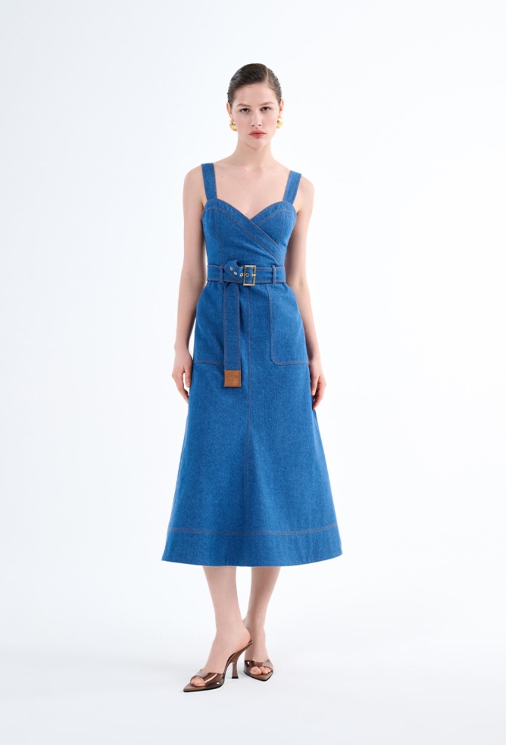 Платье-сарафан из денима - фото 96632