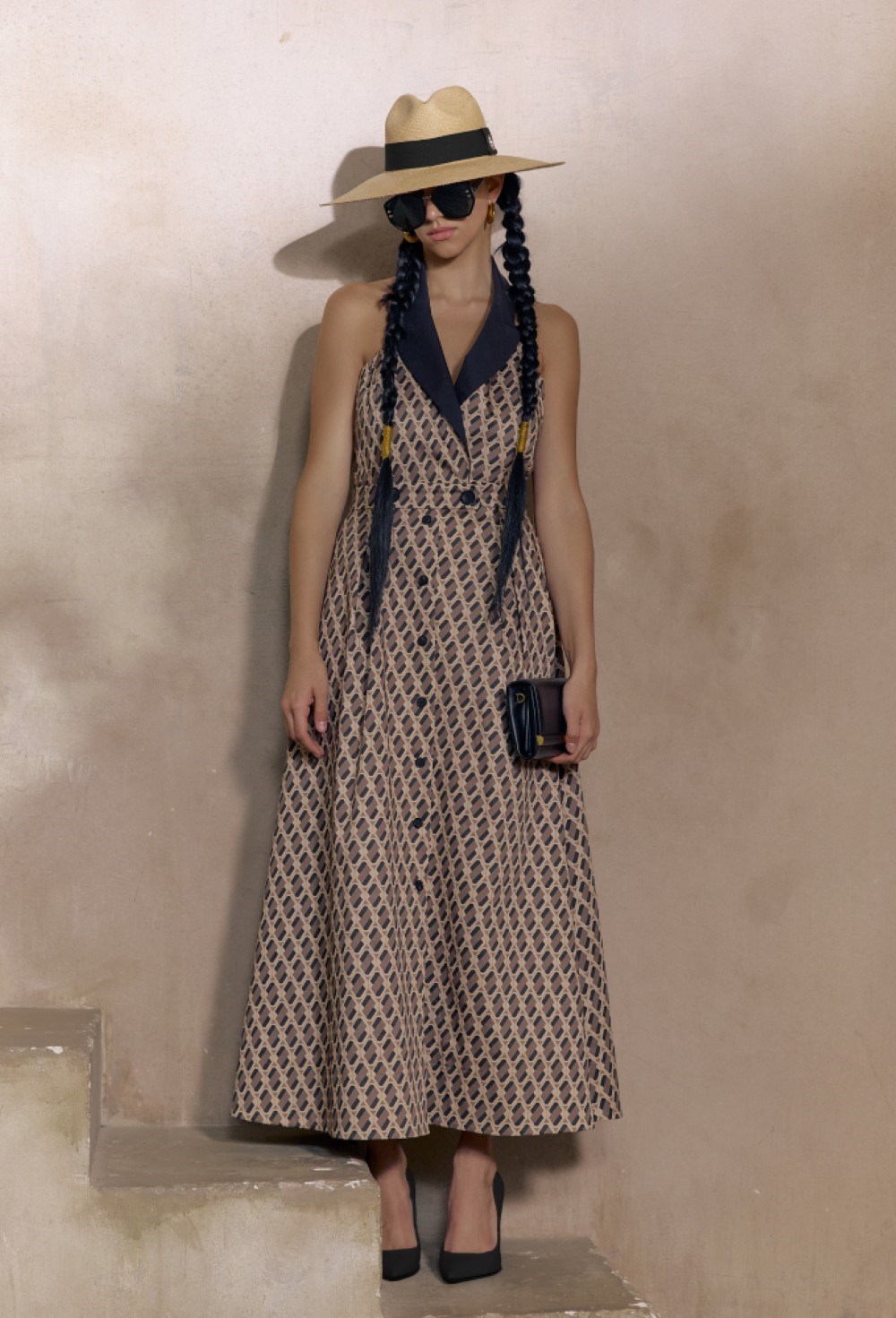 Сарафан миди с  воротником - фото 96673