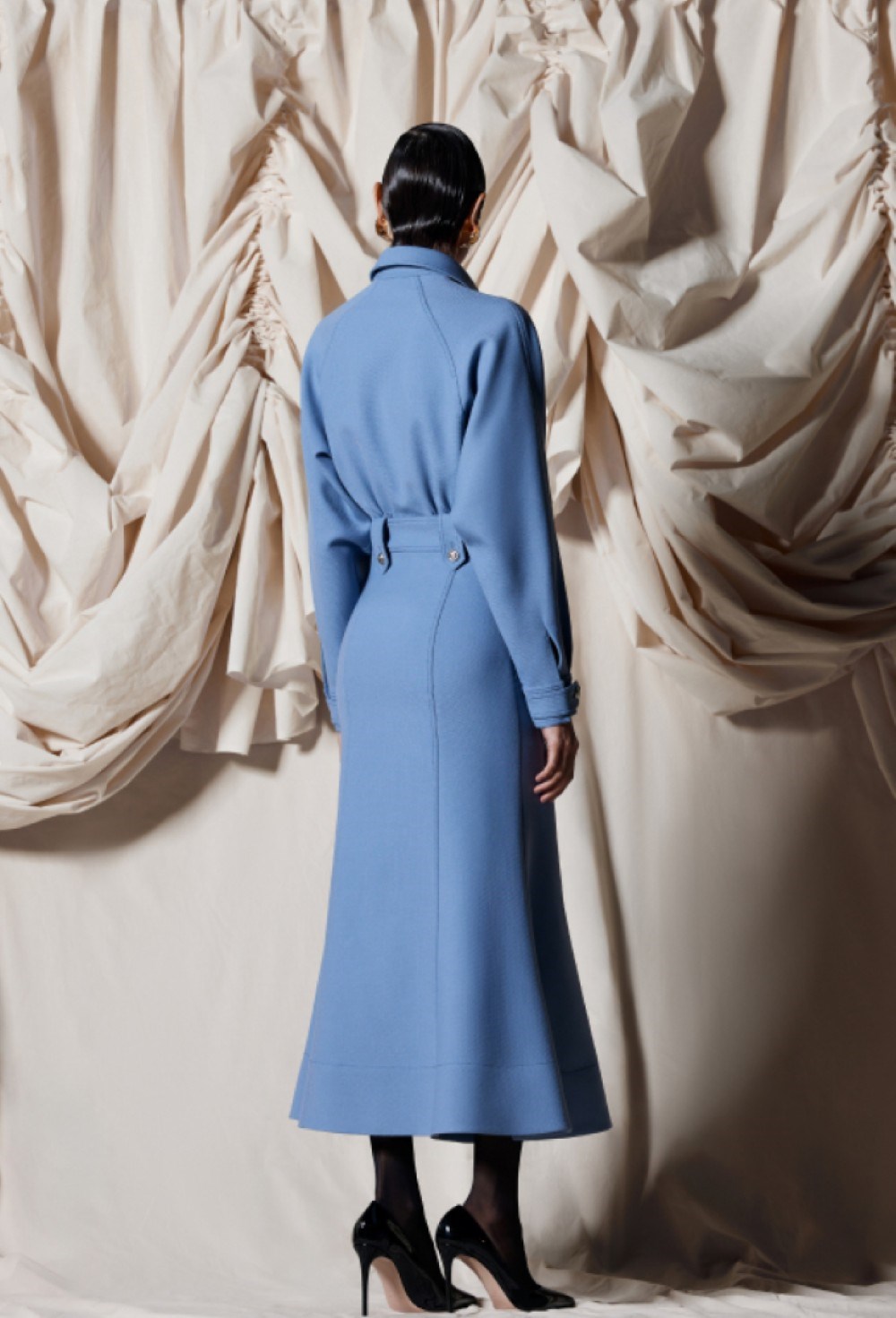 Платье-рубашка из шерсти - фото 96740