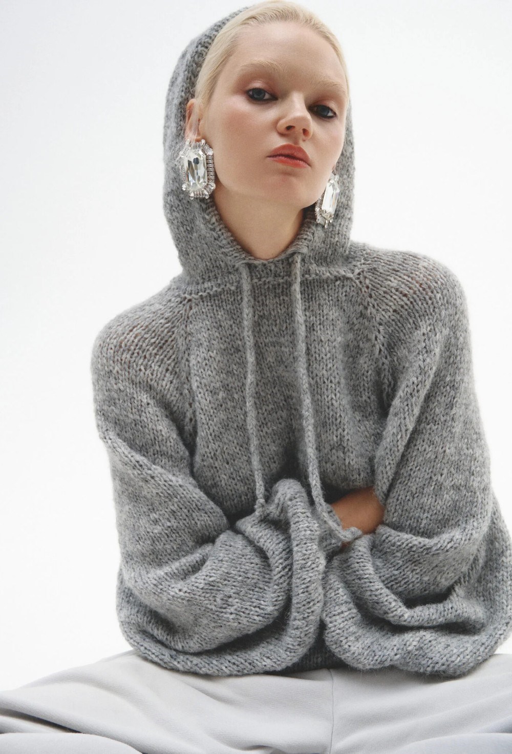 Худи "Rich grey" ручной вязки - фото 97309