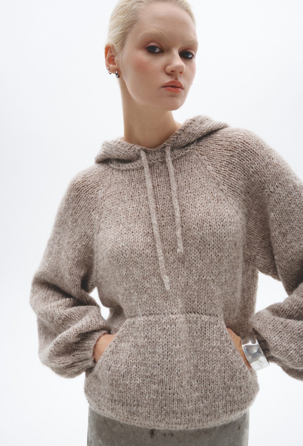 Худи "True beige" ручной вязки - фото 97339