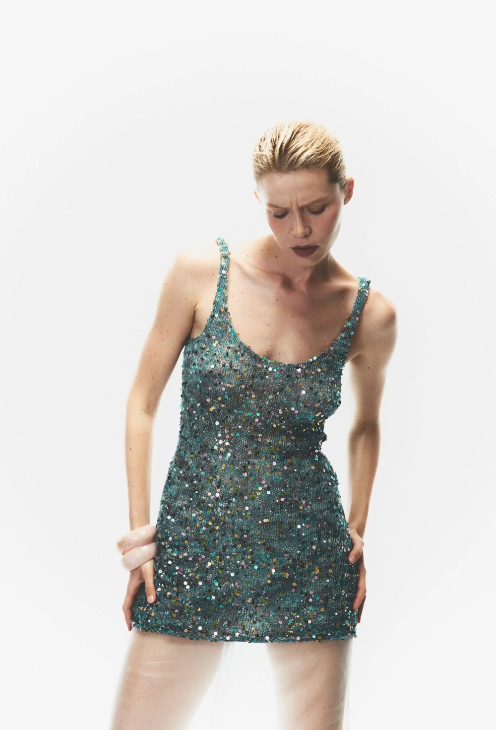 Платье "Sequin luna" мини - фото 97361