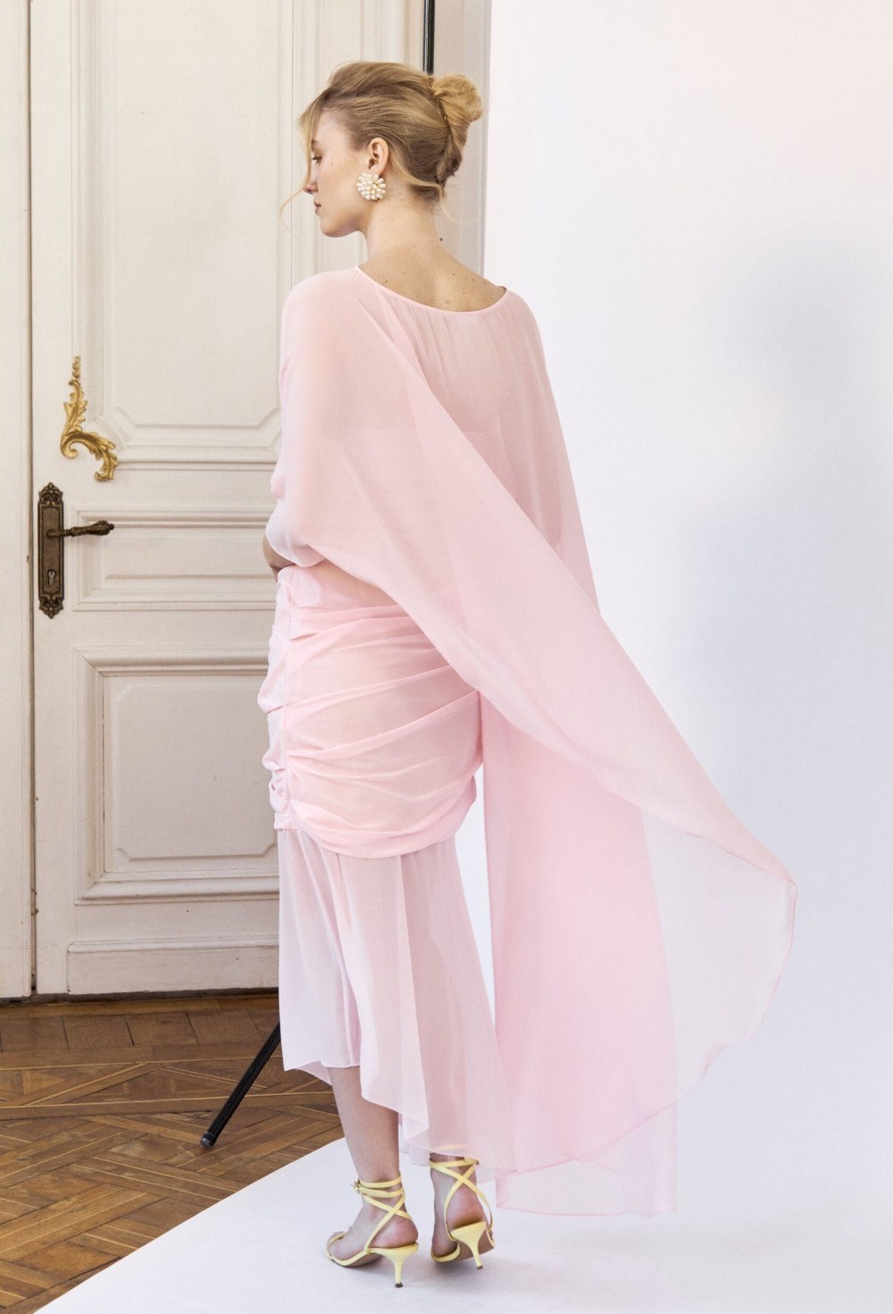 Кейп из шифона Розовый - фото 97476