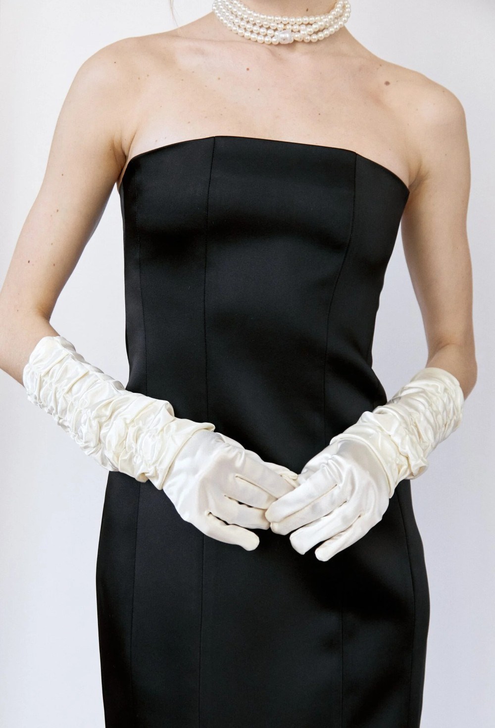 Платье-бандо миди Черный - фото 97489