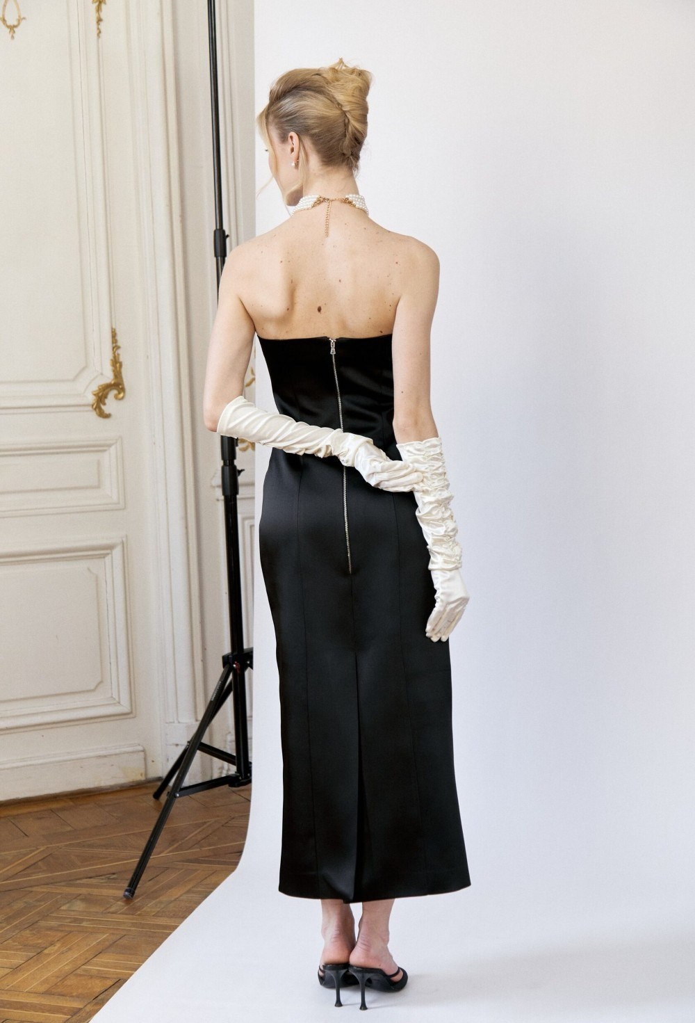 Платье-бандо миди Черный - фото 97490