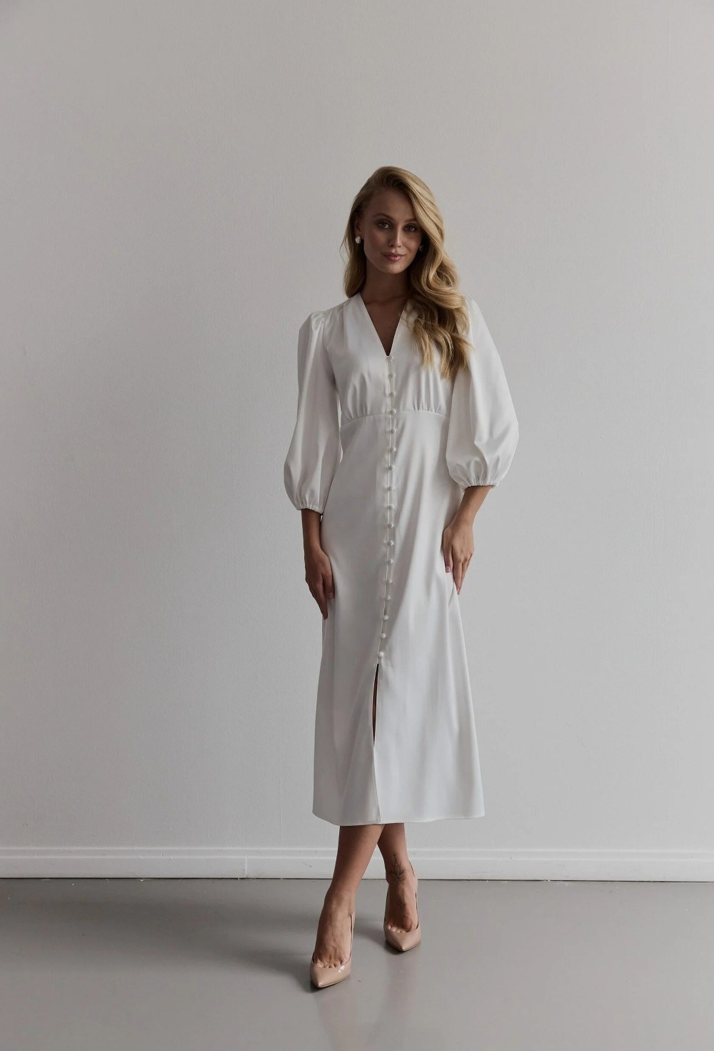 Платье Theia из атласа - фото 97869