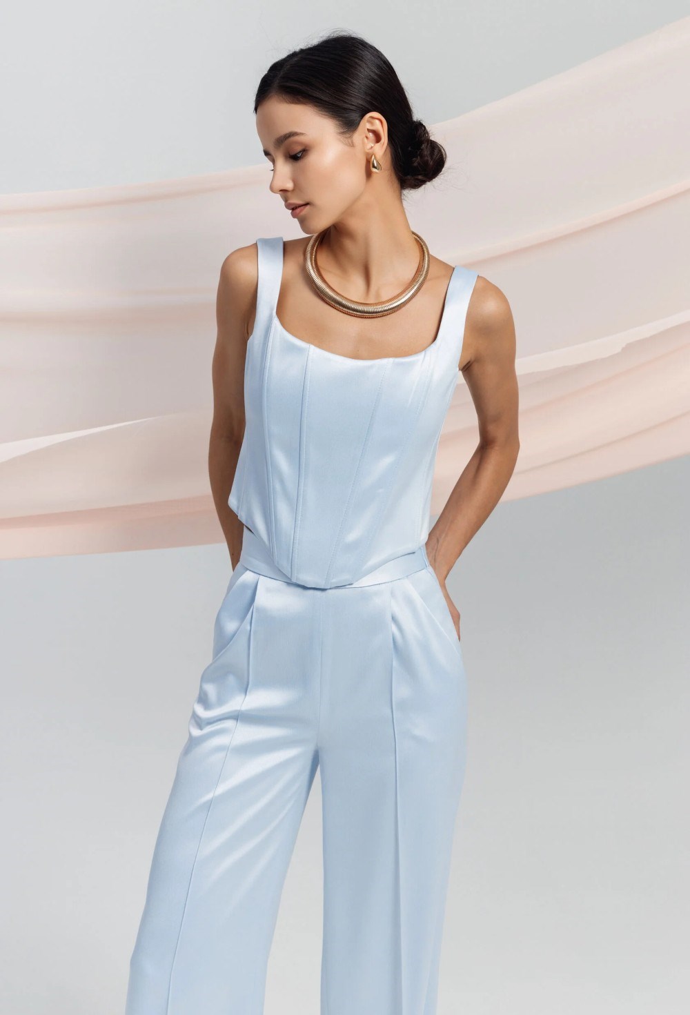 Корсет Love из атласа - фото 97927