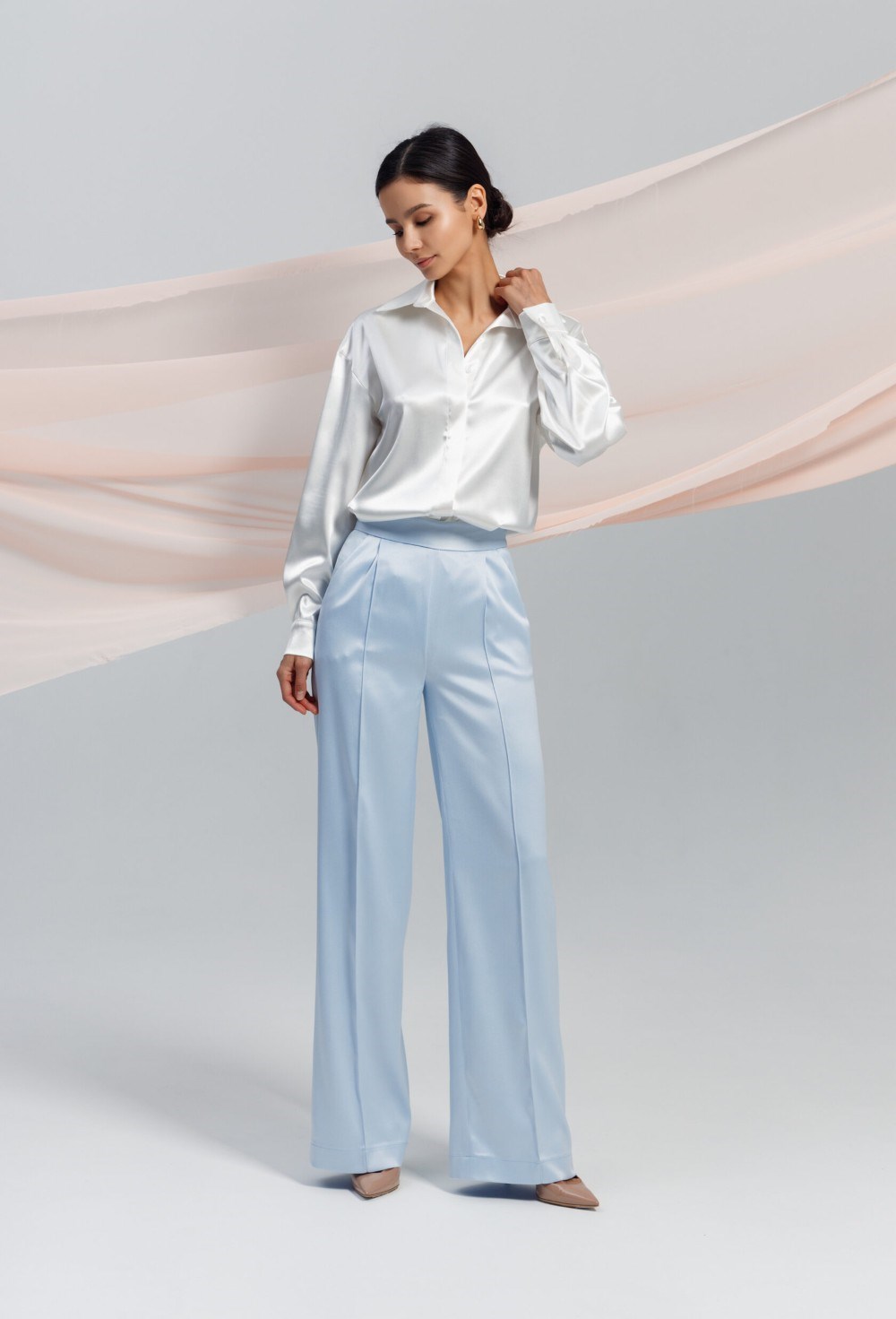 Брюки-палаццо Ana из атласа - фото 97936