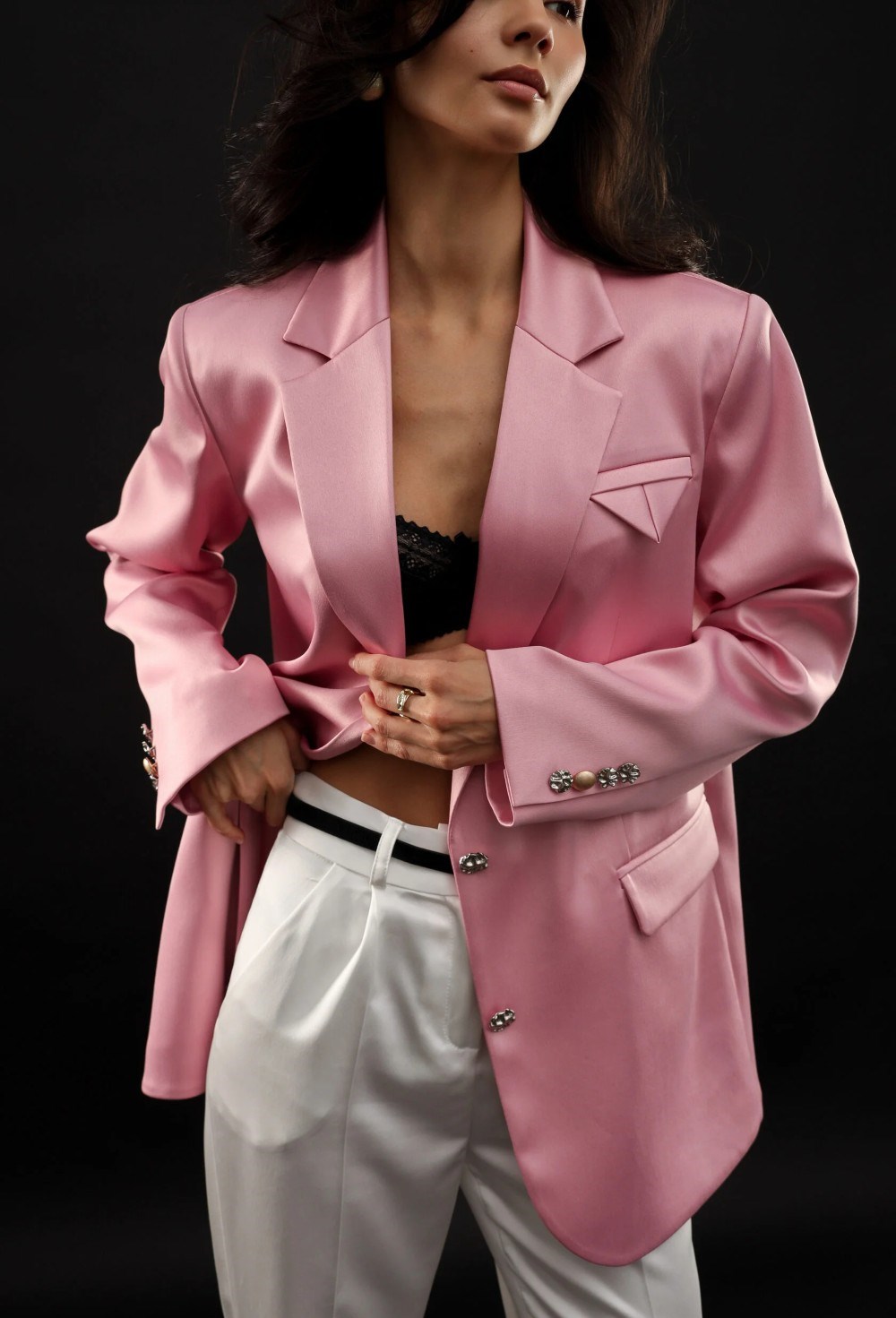 Жакет Oversize из атласа - фото 97943