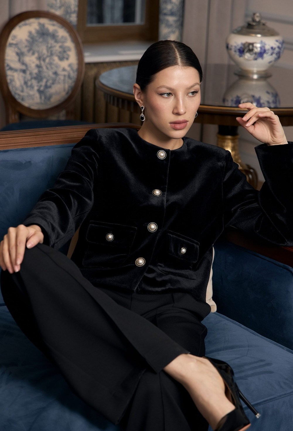 Бархатный жакет Dita - фото 97982