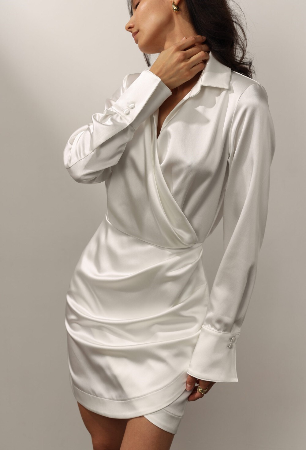 Платье-рубашка Kelly из атласа - фото 98129