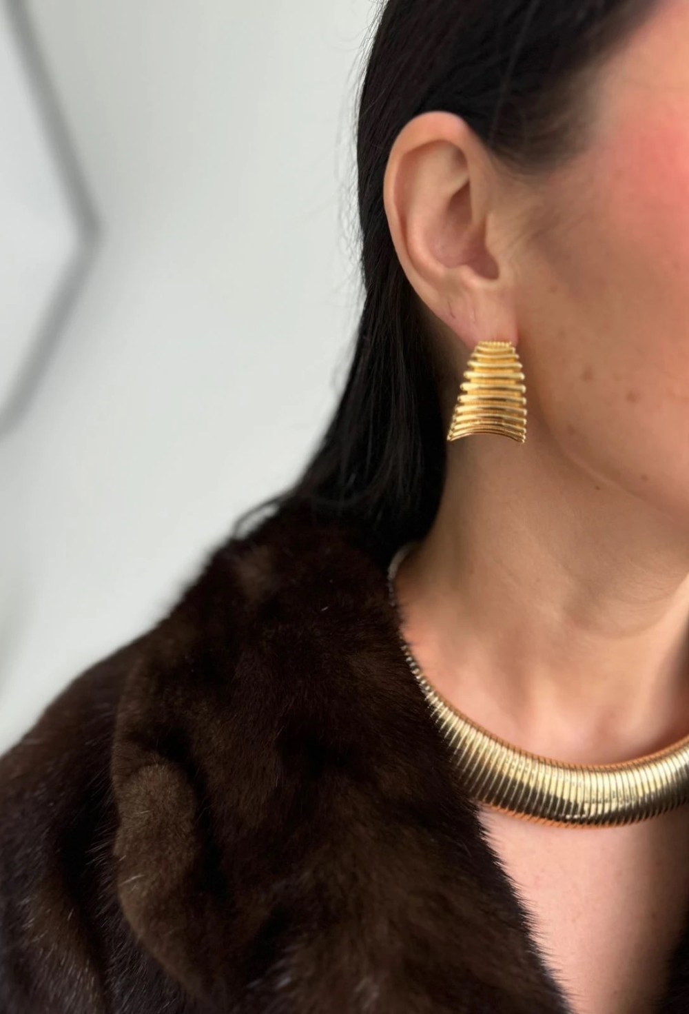 Серьги Golden Oval Lines - фото 98629