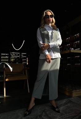 Юбка макси из мягкого твида Grey
