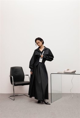 Платье макси из поплина