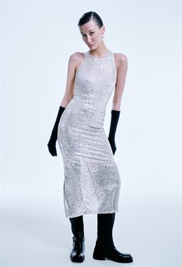 Платье макси с пайетками