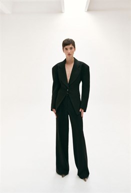 Широкие шерстяные брюки