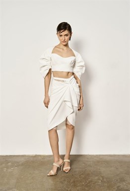 Белая юбка-миди