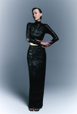 Юбка макси с пайетками