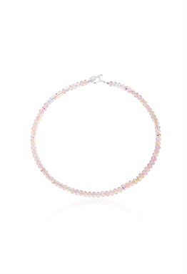 Choker made of pink jewelry glass beads
