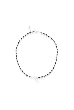 Black Agate Choker with Cat Symbol