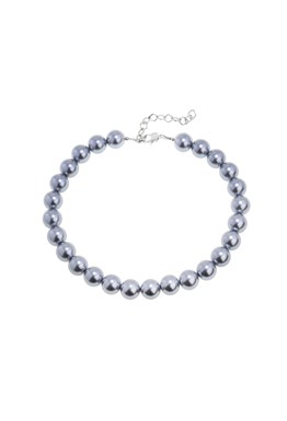 Necklace-made of artificial grey pearls