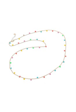 Necklace with multicolored hearts
