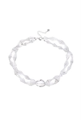 Double-row necklace with Rock crystal