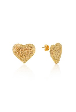 Stud earrings with a sugar effect Gold