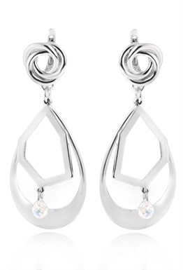 Earrings with a dancing circles pendant Gold