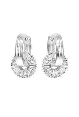 Congo earrings with a scattering of cubic zirconia Gold