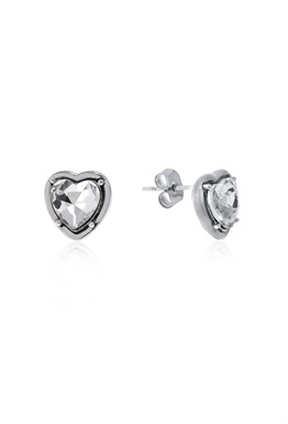 Heart Cubic Zirconia Earrings Silver