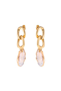 Chain Pearls Earrings Gold