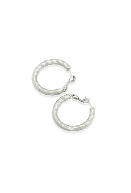 Hoops Earrings Geometry Rhodium Plated