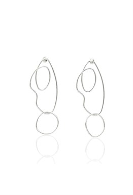 Geometric Earrings Rhodium Plated