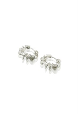 Hoops Twisted Earrings Rhodium Plated