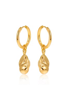 Hoops Gold Pearl Earrings