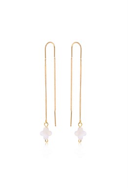 Lucky Clover Gold Mother of Pearl Earrings