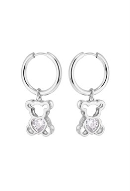 Hoops Earrings with Teddy Charms