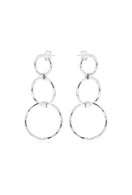Circle Rhodium Earrings