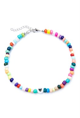 браслет на ногу из разноцветного бисера